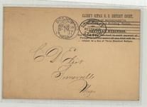 C. D. Eliot Somerville, Mass 1901 Clerk's Office U. S. District Court Front, Perkins Collection 1861 to 1933 Envelopes and Postcards